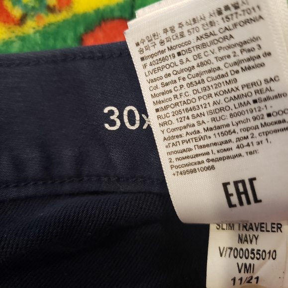 Banana Republic Traveler Slim Fit Chino Pants Men’s 32x26 Navy Blue Stretch - Picture 11 of 13